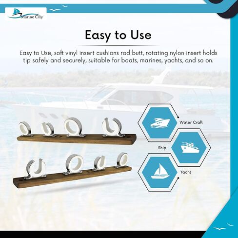 MARINE CITY 316 Grade Stainless Steel White Poly Board 3-Rod Reel Smooth Polished Fishing Storage Hanger Rack for Marines – Boats – Yachts – Vans – Cars – Hardware Accessories (Pack of 1) in Saudi Arabia