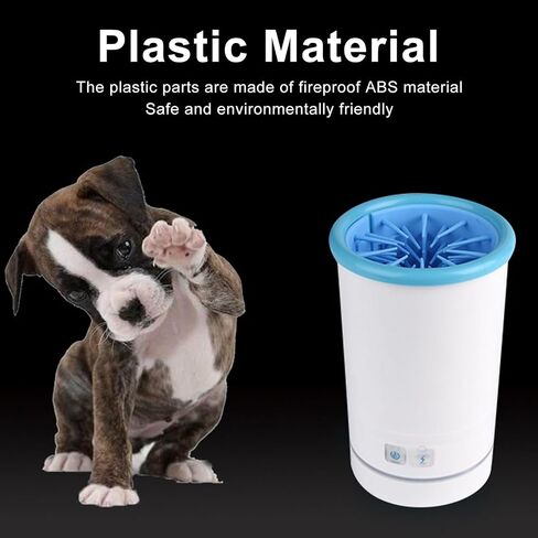 Automatic Dog Cleaner, Soft Electric Washer USB Rechargeable Portable Cleaner Cup, Dog Foot Cleaning Machine for Small to Medium Dogs Cats (Black White) in Saudi Arabia