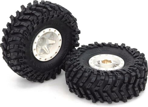 Hobbysoul 64mm ناعم لزج 1.0 إطارات و 1.0 عجلات Beadlock العجلات النحاسية ، -1.5 مم و -5.5 مم إزاحة سلبية 1.0 عجلات وإطارات ل RC Mud Crawler جميع التضاريس 1/18 TRX4M 1/24 SCX24 in Saudi Arabia