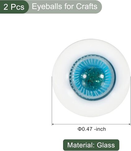 YOKIVE 1 Pair 14mm Eyeballs for Crafts, Glass Realistic Round Craft Eyeballs Handmade Fake Doll Eyes, Great for Doll Halloween Party Horror Mask DIY Decorations (Pink Gold) in Kuwait