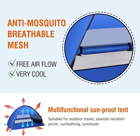 Pop Up Dog Beach Tent,Mini Head Tent,can be Fixed Small Dog Beach Sun Shelters Tent,shelter for cat,Waterproof and Breathable Mobile Phone Stand with Nails in Kuwait