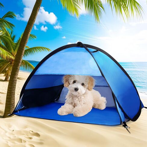 Pop Up Dog Beach Tent,Mini Head Tent,can be Fixed Small Dog Beach Sun Shelters Tent,shelter for cat,Waterproof and Breathable Mobile Phone Stand with Nails in Kuwait