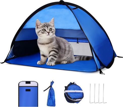 Pop Up Dog Beach Tent,Mini Head Tent,can be Fixed Small Dog Beach Sun Shelters Tent,shelter for cat,Waterproof and Breathable Mobile Phone Stand with Nails in Kuwait