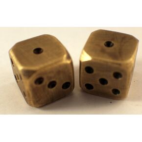 Solid Brass Pair Dice Antique Finish