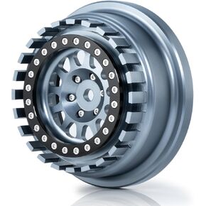 عجلات Que-T Aluminium Beadlock لـ 1/7 محاور عجلات UDR غير محدودة غير محدودة ، بدلة للإطارات 101063-00 فقط ، حزمة 1 (Silver & Black)