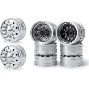 محاور العجلات الخلفية في que-t 4pcs و 2pcs محاور العجلات الأمامية لـ 1/14 Tamiya Tractor Trailer Rugrade RC Car ترقية