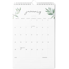 Karto Wall Calendar 2025 - Vertical 8.5x11 inch Runs Until June 2026 - Boost Your Productivity and Easy Planning with the Aesthetic Monthly Calendar - Greenery