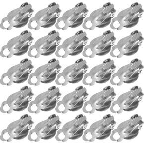 Healifty 100Pcs Clip on Earring Converter Round Flat Back Tray Earring Clips Earring Findings Base Pad for Non- Pierced Ears Earring Jewelry