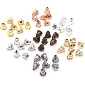 200 Pcs Gun Black Soft Clear Safety Earing Back Pads Backstops Bullet Silicone Earring Studs Backs, Clutch Stopper Earring Backs Replacement for Hook Earrings Jewelry Findings (5mm)