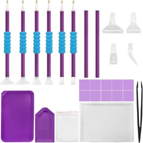 SENHAI 52 PCS أدوات فن الماس ، إكسسوارات فن الماس الفنية ملقطات غراء الماس ، طقم إكسسوارات اللوحات الماسي 5D للرسوم DIY Crafts
