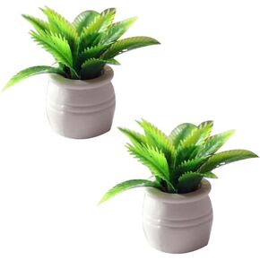 2 Pieces Dollhouse Decoration Plant Pots Miniature Green Potted Bonsai Model Dollhouse Accessories Decor,1:12 Scale Doll House Miniature Plant Model, DIY Decoration Props Accessories