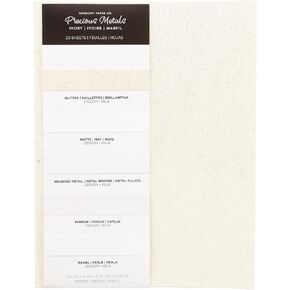 Shimmer Cardstock Paper 8.5 x 11- Assorted Glitter, Metallic, and Pearl Sheets for Crafts, Scrapbooking, Card Making - 20 Pack, 85lb Heavyweight, 230 GSM, Gold