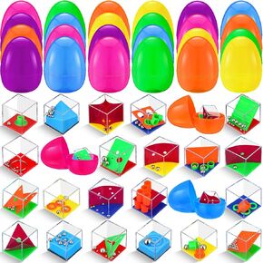 24 حزمة عيد الفصح بيض مع Maze Cube Puzzle Set Easter Basket Stuffers أفكار Mini 3D Brain Maze Party Games for Family Party Gifts for Come