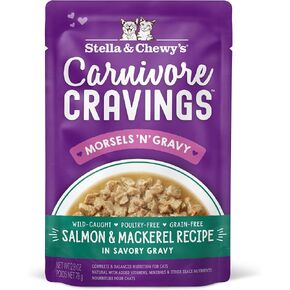 Stella & Chewy’s Carnivore Cravings Morsels & Gravy Chicken & Salmon Recipe Wet Cat Food Pouches – (2.8 Ounce Pouch, Case of 12)