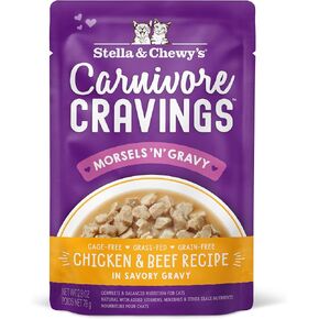 Stella & Chewy’s Carnivore Cravings Morsels & Gravy Chicken & Salmon Recipe Wet Cat Food Pouches – (2.8 Ounce Pouch, Case of 12) in Kuwait