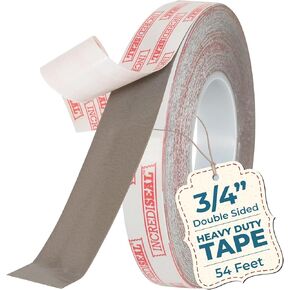 IncrediSeal 1" Heavy Duty Double Sided Permanent Bond Mounting Tape, Strong Adhesive for Indoor/Outdoor Use, Gray, 18 yd