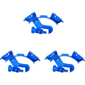 Aquarium Water Pipe Clamp Adjustable Water Hose Holder Plastic Water Tube Clamp Multifunctional Mounting Clip Blue Curved pipe clamp(3Pcs)