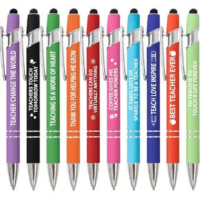 Teacher Appreciation Pens Motivational Ballpoint Pen for Teachers Thank You Teacher Gift Favors for School Classroom End of Year Graduation Supplies 10Pcs