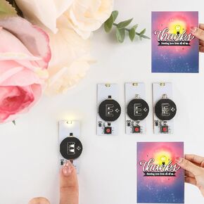 Baofali 4pcs إبداعية مصابيح الهالة السهلة وأضواء سهلة لبطاقات عيد الميلاد الإضاءة DIY صنع زخرفة سجل القصاصات ؛ وحدات الإضاءة ذاتية اللصق مع مصابيح LED بيضاء دافئة (بدون بطارية)