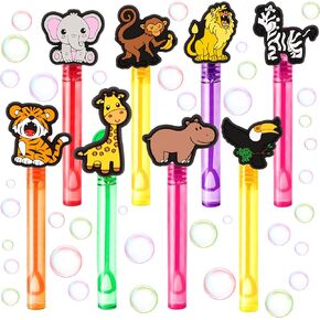 24pcs Jungle Safari Bubble Wands for Kids - Party Favors و Goodie Bag Fillers و Pinata Stuffs و Birthday Goys و Juds و Gifts for Toddlers و Boys & Girls
