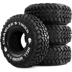 1.9 RC Tires 1/10 Soft Rubber All Terrain Crawler Tyres OD 4.65 for 1:10 Rock Mud Crawler Car Traxxas TRX4 Axial SCX10 II RC4WD D90 TF2 Tamiya CC01 Gen8 1.9 inch Beadlock Wheels Rims