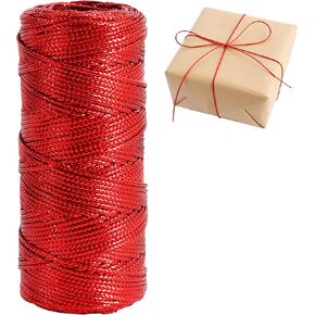 TONIFUL 110Yards 2mm Metallic Gold Twine Decorative Baker String,Gold Packing Cord for Crafts,DIY Tags,Gift Wrapping,Ornaments Hanging,Christmas Present Decoration