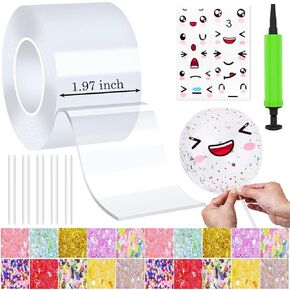 Zoranala Nano Tape Bubbles Kit ، Nano Bubbletape ، الشريط الشفاف مرن الفقاعة dly الفقاعة من جميع الأعمار ، اللوازم المدرسية المكتبية ، تفضل الحفلات الهدايا
