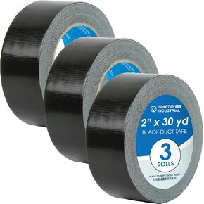 Spartan Industrial 2 "× 30 YD شريط لاصق فضية - 3 لفات الشريط غير المقيدة للخدمة الصناعية الشاقة ، DIY ، مشاريع السيارات - مقاومة للماء 9 مل.