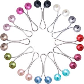 12 PCS حجاب دبابيس للنساء ، ومقاطع شال وشاح لؤلؤة ، ودبابيس أمان على رأس ، ومقطع وشاح للحجاب للاشمئزاز المسلمة وملحقات الموضة
