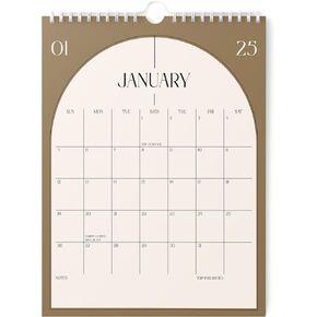 Karto Wall Calendar 2025 - Vertical 8.5x11 inch Runs Until June 2026 - Boost Your Productivity and Easy Planning with the Aesthetic Monthly Calendar - Boho Color