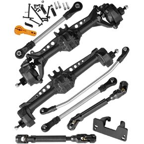 RC البلاستيكية من نايلون بوابة محاور وأعمدة محرك أقراص ترقيات لجزء من AXIA1 SCX10 SCX10 II ، السكن الخلفي الأمامي مع المحامل المعدنية مع تروس الصلب وأعمار القيادة 2PC ، الأحمر ، الأحمر