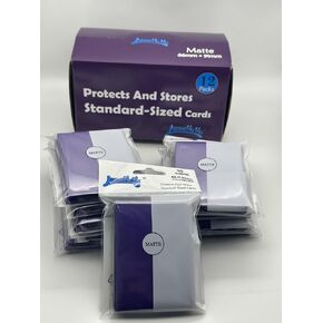 1 Box of 600 Counts -12packs Purple Color Double Matte Standard Card Sleeves Toploaders for Trading Cards, Collectable Gaming Cards, MTG Cards, L5R, TCG, Baseball, Rugby, Football Card