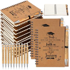 30 مجموعات 2025 هدايا التخرج مجلة دوامة ملهمة مع خريج القلم التحفيزي Kraft Notebooks Class Pen Pen