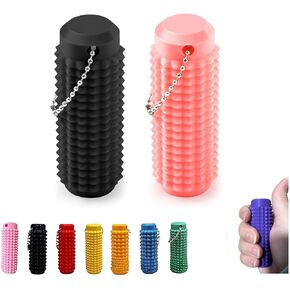 2Pack Little Ouchies Fidget,Little Ouchies Pain Fidget,Stress Relief Toy,Spiky Grippie Stim Keychain for Anxiety Relief Positiv Fidget Keychain (Blue+Pink)