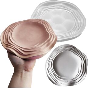 Wehous Irregular Tray Silicone Molds, Wave Flower Tray Resin Concrete Mold, 3D Unique Ocean Wave Shape Storage Container Mold for Epoxy Casting Cement Jewelry Candle Holder Soap Dish Plates DIY Craft