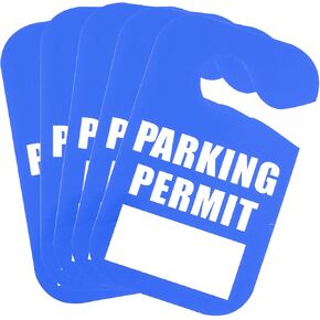 Parking Permit Hang Tag Re-Usable Blank Temporary Numbered Passes Blue Rear View Mirror Hang Tags 10 Pack for Employees, Tenants, Students, Business, Office, Apartment, Car Lots 5 x 3 Inches