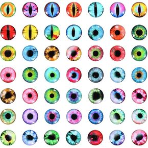 Patikil 14mm Dragon Eyes ، 100 pcs round Gloss Eyements عيون الكروشيه لدمى الطين صنع نتائج DIY الحرفية صنع المجوهرات ، متعددة الألوان