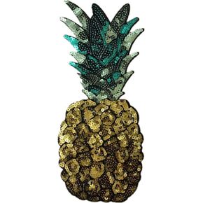 Extra Large Pineapple Sequins Sew on Applique Embroidered Patches