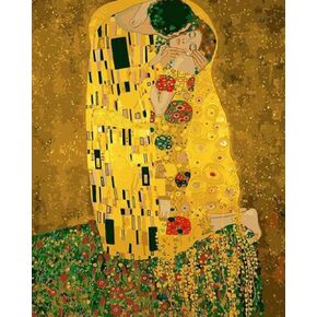 Tumovo Lover Kiss Paints Gustav Klimt The Kiss Art Digital Paint Paint by Numbers for البالغين للبالغين الطلاء الزيت الطلاء للمبتدئين الرسم التجريدي (16''wx20''h)
