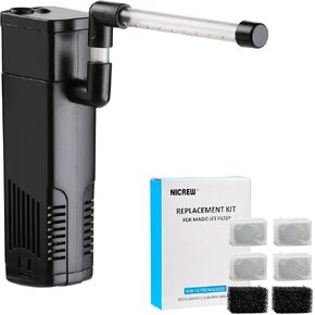 فلتر Nicrew Aquarium 53 GPH + خرطوشة بديلة