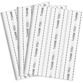 MR FIVE 60 Sheets White Thank You Tissue Paper, 20" x 14", Black Thank You Packaging Tissue for Gift Bags and Small Business