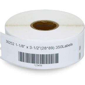 Betckey - Dymo 30252 متوافقة (1-1/8 "× 3-1/2" قابلة للإزالة) ملصقات عناوين - متوافقة مع طابعات سطح المكتب Rollo و Dymo LabelWriter 450 و 4XL & Zebra [1 Rolls/350 Labels]