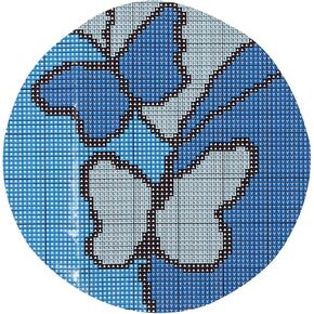 PATIKIL Latch Hook Kit, 45cm/18in Rug Making Kit Latch Hook Rug Kits Crochet for Adults Beginners Tapestry DIY Craft Gift Home Decorate, Butterfly, White Blue Tone