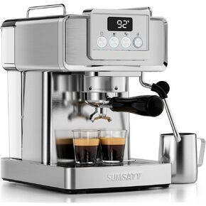 Espresso Machine, Stainless Steel Espresso Machine with Milk Frother for Latte, Cappuccino, Machiato,for Home Espresso Maker, 1.8L Water Tank, 20 Bar