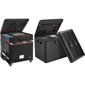 DocSafe Fireproof Storage Ottoman with Lock+Rolling File Box