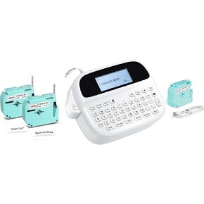M950 Label Maker, Label Maker Machine with Tape 12mm White, Portable Bluetooth Labeler with Backlit-LCD, MK231 Replacement for Brother M Tape 12mm 0.47 White, 2-Pack