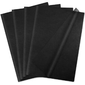 MR FIVE 100 Black Tissue Paper Bulk, 20" x 14", Black Gift Wrap Tissue Paper for Gift Bags, Crafts, Holidays & All Occasions