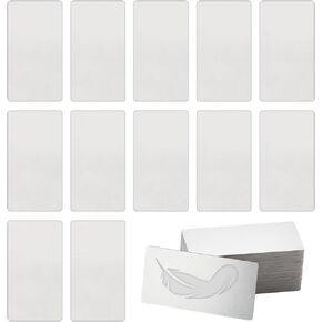 Olycraft 30pcs الفولاذ المقاوم للصدأ نقش فارغ فارغ لا يوجد ثقب المستطيل ختم الفراغات 2x1 بوصة النقش المعدني الفراغات ختم الفراغ