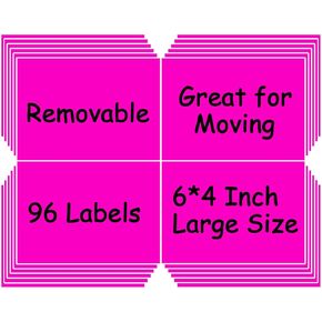 6" x 4" Large Moving Labels for Boxes, Removable Labels for Storage Bins, Water/Oil/Tear Resistant No Residue Moving Stickers for Boxes Color Coded, Home Organization Projects (96Pcs, Green)