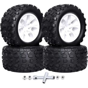 لصم 1/10 مقياس RC Monster Truck 2.8 "RC وعجلات سداسية 12 مم محددة 5" ل traxxas Rustler Stampede Hoss 2wd 4x4 Vxl Redcat Volcano EPX HSP MT OFF ROAD 2S-4S PRUSHLING ، 4PCS ، 4PCS